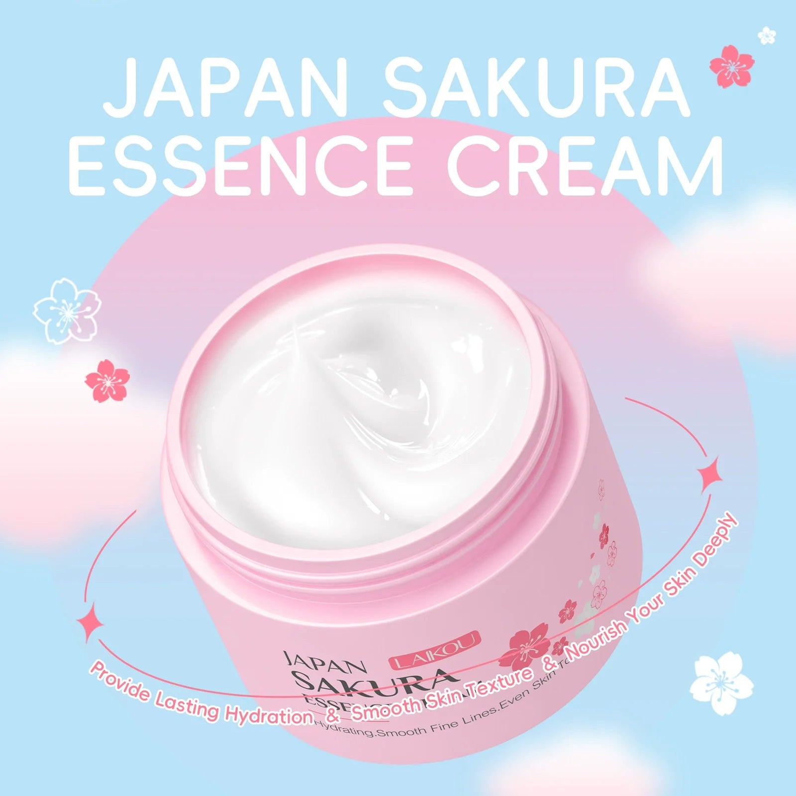 LAIKOU Sakura Crème Hydratante, Éclaircissante et Nourrissante